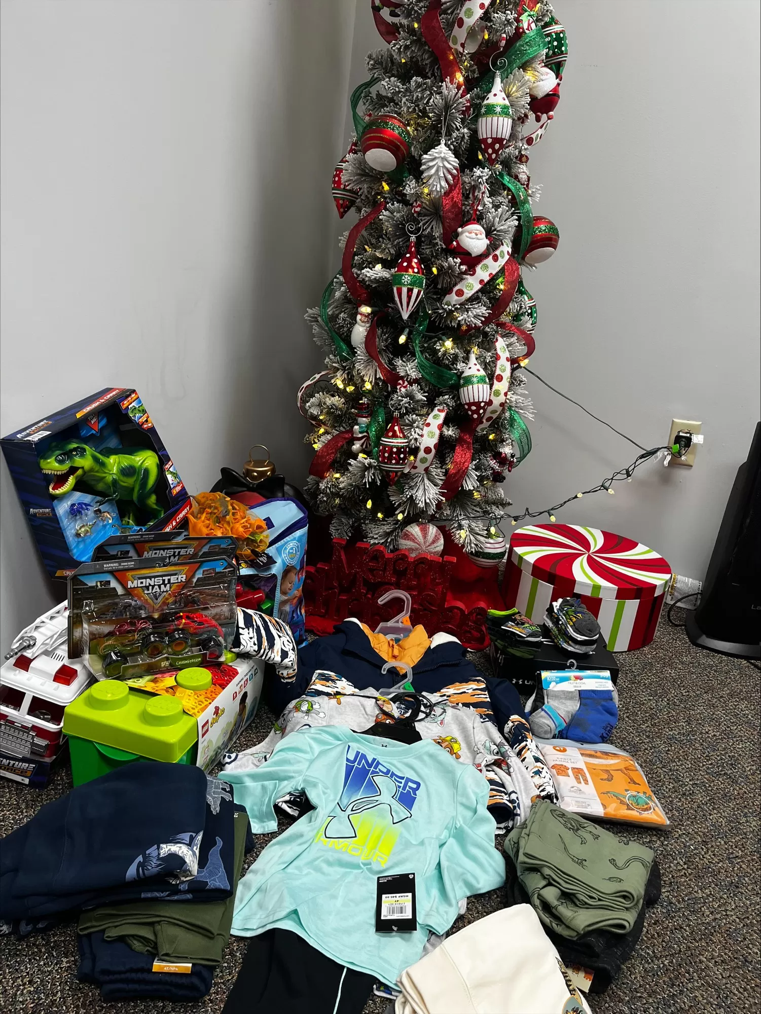 toys and clothing for Salvation Army Angel Tree program