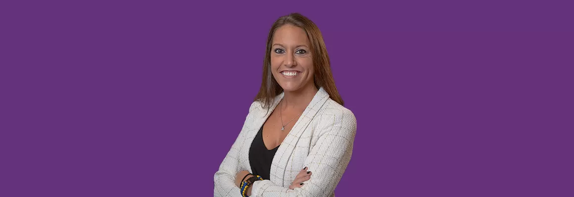 Jessica Davis on a purple background